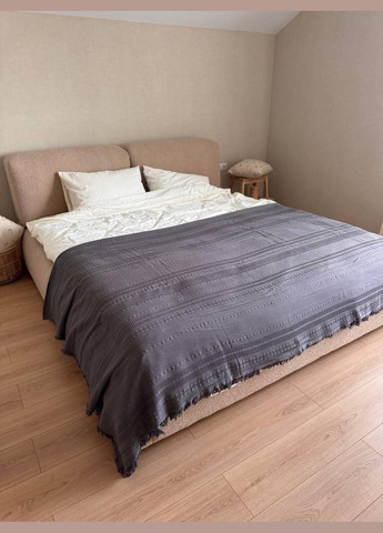 Турецький бавовняний плед євро піке 220х240 графіт (П4К-A-turkish-001-03) No Brand (308754385)