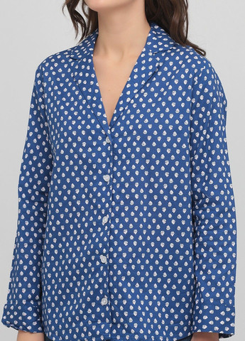 Синяя кэжуал рубашка однотонная Old Navy