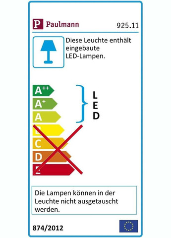 Встраиваемый светильник LED 92511 13 Вт, хром алюминий 3000K, угол 30° Ø97 мм глубина 60 мм освещение Paulmann (338596133)