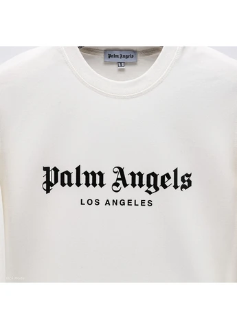 Білий світшот світло меланж м’який якісний осінь-весна Palm Angels (402042701)