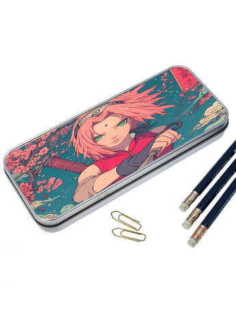 Пенал школьный для мальчика и девочки металлический Наруто #003 7*18 см Silver No Brand (309152339)