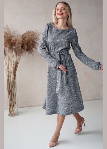 Сіра повсякденний жіноча сукня в крапку з вовни (ll153560168) LadyLike