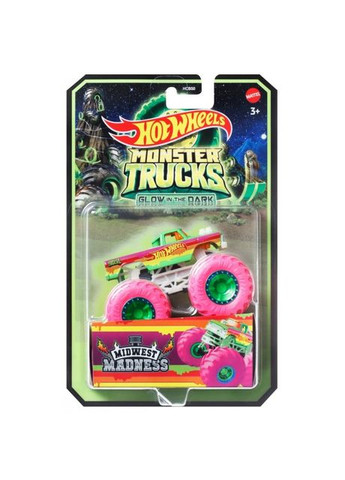 Базовая машинкавнедорожник 1: 64 серии "сияющие в темноте ""Monster Trucks" (HCB50), розовый Hot Wheels (293940781)