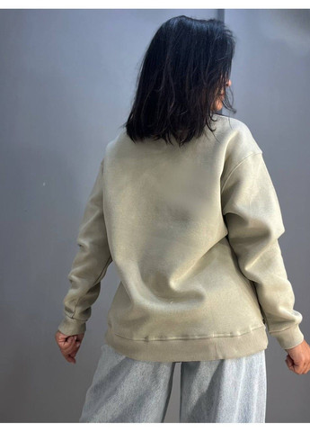 Темно-бежевый свитшот женский 24-14 базовый простой удлиненный оверсайз PEPPER MINT однотонный (304062628)