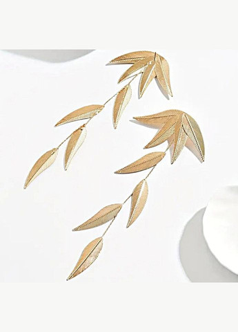 Сережки довгі Золоті листя верби No Brand (341320129)