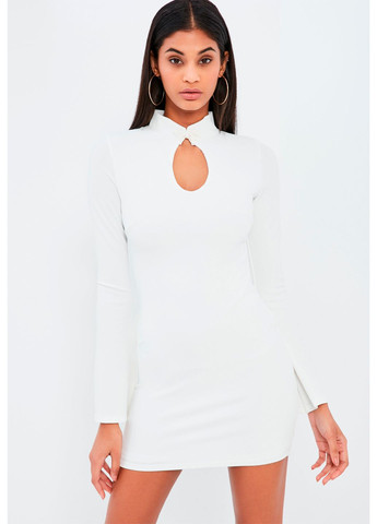 Белое кэжуал, праздничный, коктейльное белое мини платье Missguided однотонное