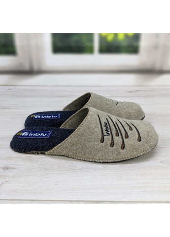 Песочные тапочки мужские фетровые для паркета коричневые Inblu