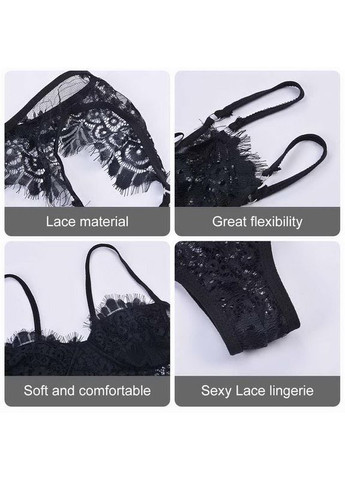 Черный комплект белья «элегия» No Brand