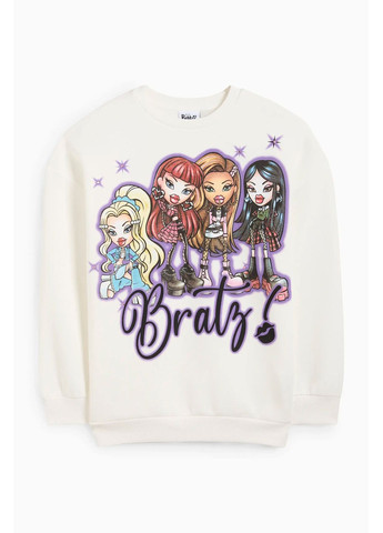 C&A свитшот из хлопка bratz однотонный белый кэжуал