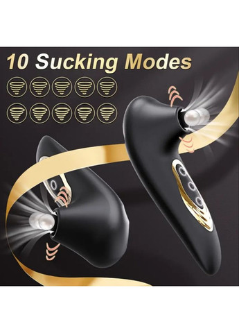 Премиум вибратор для клитора с присоской, стимулятор сосков, 10 режимов вибрации No Brand (361871518)