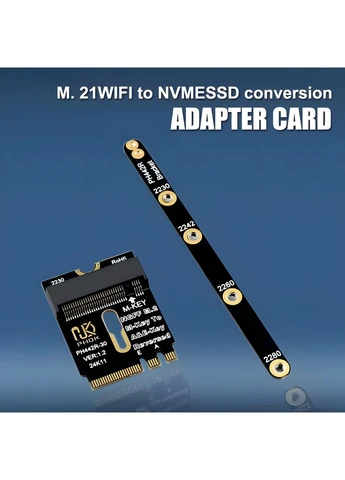 Адаптер M.2 A+E Key для NVMe SSD M Key PCIe 4.0 з кріпленням No Brand (402506955)