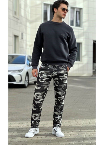 Штани чоловічі камуфляж на флісі сірі No Brand (307392865)