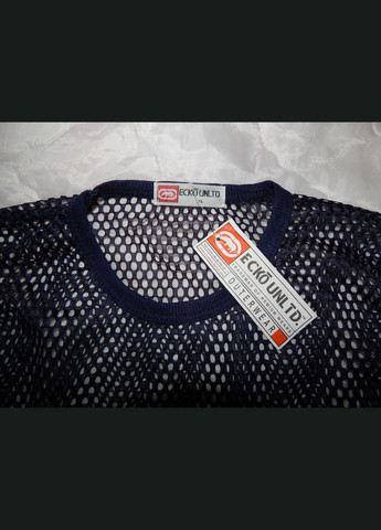 Синяя мужская легкая футболка безрукавка сетка р.46 002мфс (подросток, рост 158 см) Ecko Unltd