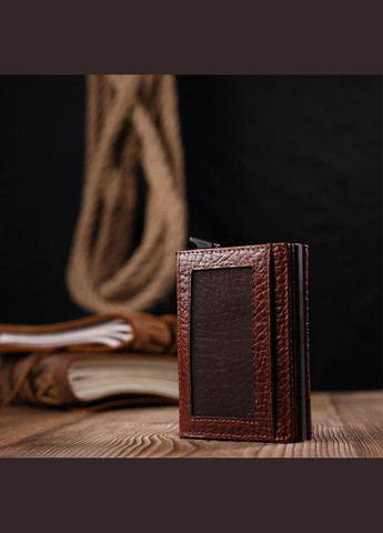 Візитниця з натуральної грубозернистої шкіри коричневий 20979 Karya (362418553)