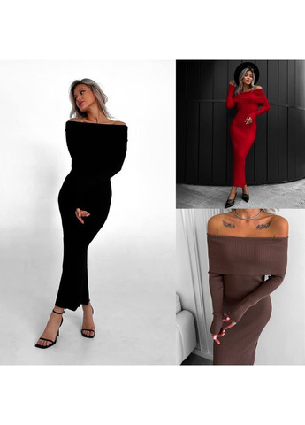 Червона сукня з відкритими плечима More_bboutique однотонна