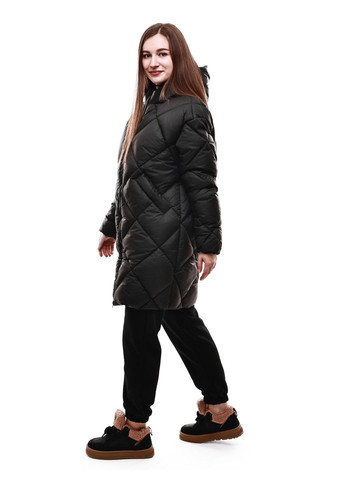 Черная зимняя куртка зимняя женская No Brand