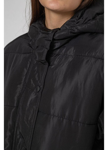 Черная демисезонная куртка женская демисезонная с поясом Sport Line