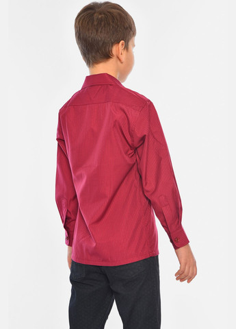 Бордовая классическая рубашка в полоску Let's Shop