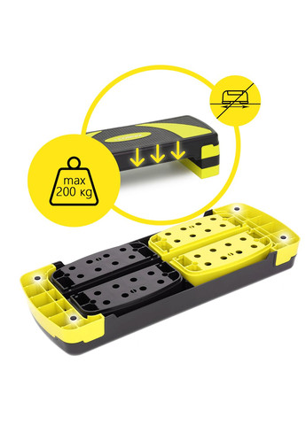 Степ-платформа 3-ступенчатая 78 х 29 х 10-20 см Black/Yellow Cornix XR-0187 (342758512)