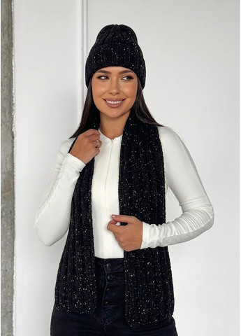 Жіночий стильний в'язаний комплект — шапка та шарф InFashion Комплект — шапка та шарф (369670340)