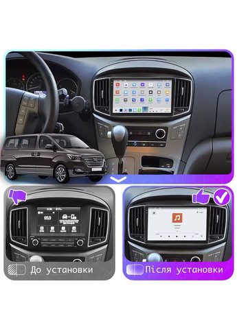 Штатна магнітола 9" для Hyundai Grand Starex I Рестайлінг 2 2017-2021 4/64 QLED CarPlay 360 Prime 3 шт. Lesko (336205361)