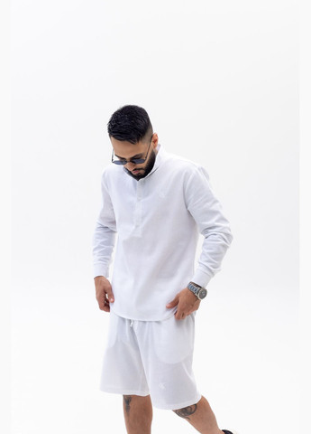 Белая классическая, повседневный, кэжуал рубашка однотонная Vakko