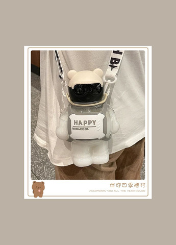 Бутылка для воды Без Бренда 800 мл, Мишка с дозатором, ремешком и трубочкой, ( ) No Brand (302392524)