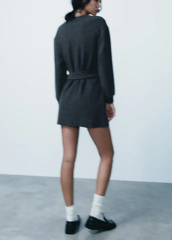 Темно-серое повседневный платье Zara однотонное