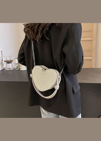 Женская сумка 9032 кросс-боди Сердце серая No Brand (326487580)