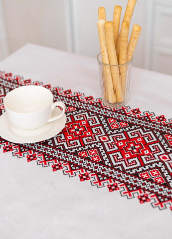 Скатерть хлопковая "Буковина" (красная) 1.5м х 2.2м (раскладной стол) Homedec - (352767919)