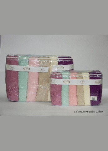 Набор полотенец Cotton Жаккард Lux — Lilyum 50*90 (6 шт.) Gulcan комбинированный