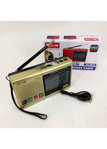 Портативная колонка радио MP3 USB RX-6622. Цвет: золотой Golon (372908461)