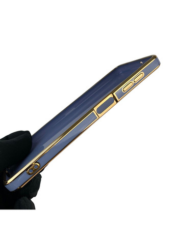 Чохол для Galaxy M32 4G (SM-M325F) з кільцем-підставкою із золотою окантовкою на самсунг м32 синій gs1 Samsung (366236101)