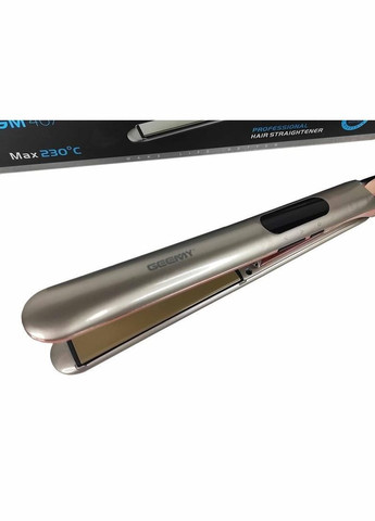 Профессиональная плойка щипцы для выпрямления волос с турмалиновым покрытием GM407 Pro Серебристый Geemy (306716738)