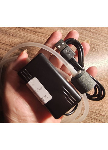 Компресор повітряний для акваріума з USB-роз'ємом, 0.8 Вт тихий чорний мініатюрний 3х4х8 см Xilong (367621909)