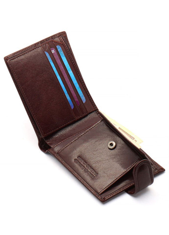 Коричневе чоловіче портмоне на кнопці з натуральної шкіри B047-801 Marco Coverna (359380858)
