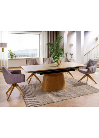 Стіл обідній розкладний MONACO 160(200)*90 бежевий травертин / дуб MONACOSZTRC160 Signal (372178215)