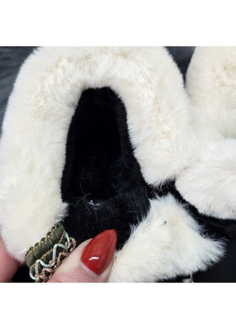 Черные повседневные зимние ботинки угги детские для девочки черные короткие на меху Apawwa