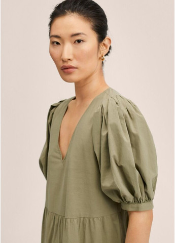 Оливкова (хакі) сукня міді 27035756 Mango