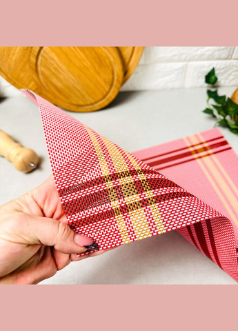 Серветка-підкладка під тарілку на стіл 30х45см Смуги Рожева (3-А) Hell (303212185)