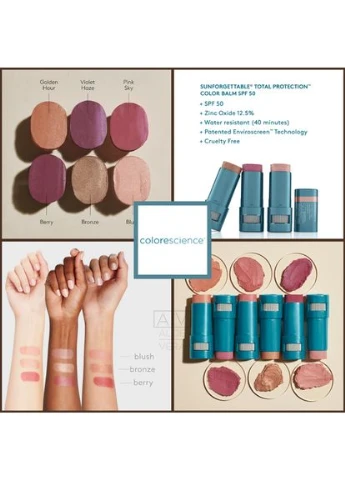 Бальзам для губ/Рум'яна Total Protection Color Balm SPF 50 Bronze 9 г Colorescience (376855743)