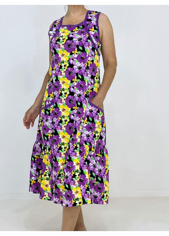 Сарафан літній кулір з кишенями Pars 56-58 Бузковий (54456852-3) Triko (337342720)