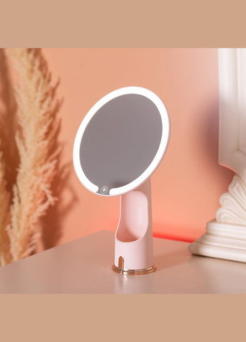 Дзеркало косметичне 18,5х10х29 см з підсвічуванням Рожеве HP-10-1AP Yiwu (325922746)