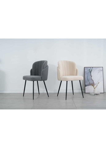 Cтілець FIFI чорний каркас/світло-сірий Teddy Intarsio (372178452)