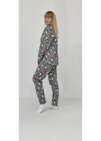 Сіра зимня піжама жіноча новорічна 48-50 сіра 88682461-1 PARS