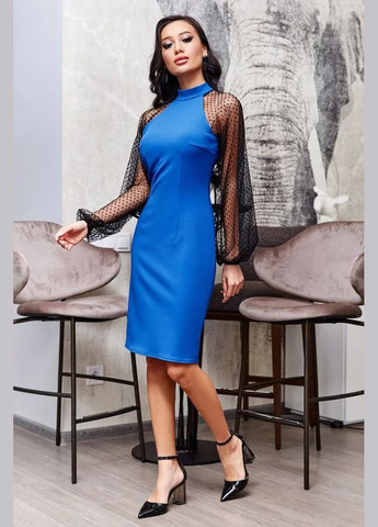 Синя коктейльна, святковий, вечірня сукня силуетна Seventeen