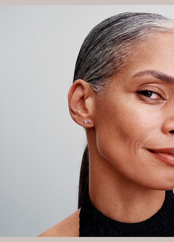 Срібні сережки Рожевий блискучий бант No Brand (334305782)