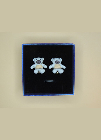 Сережки кліпси дитячі для вух без пробивання Ведмедик у кофтині Liresmina Jewelry (285110975)