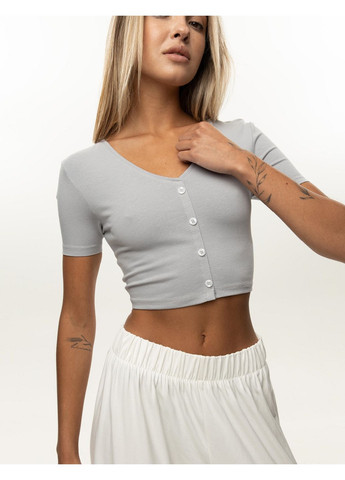 Женская футболка-топ на пуговицах (0012400PUDXS) Casual Trend №124 - (358935091)