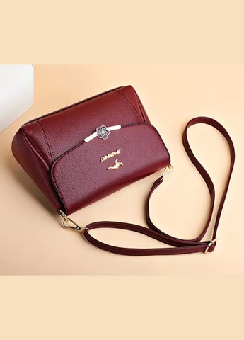 Женская мягкая кожаная сумка через плечо с ремешком Красная 24х15х8 см No Brand (322784982)